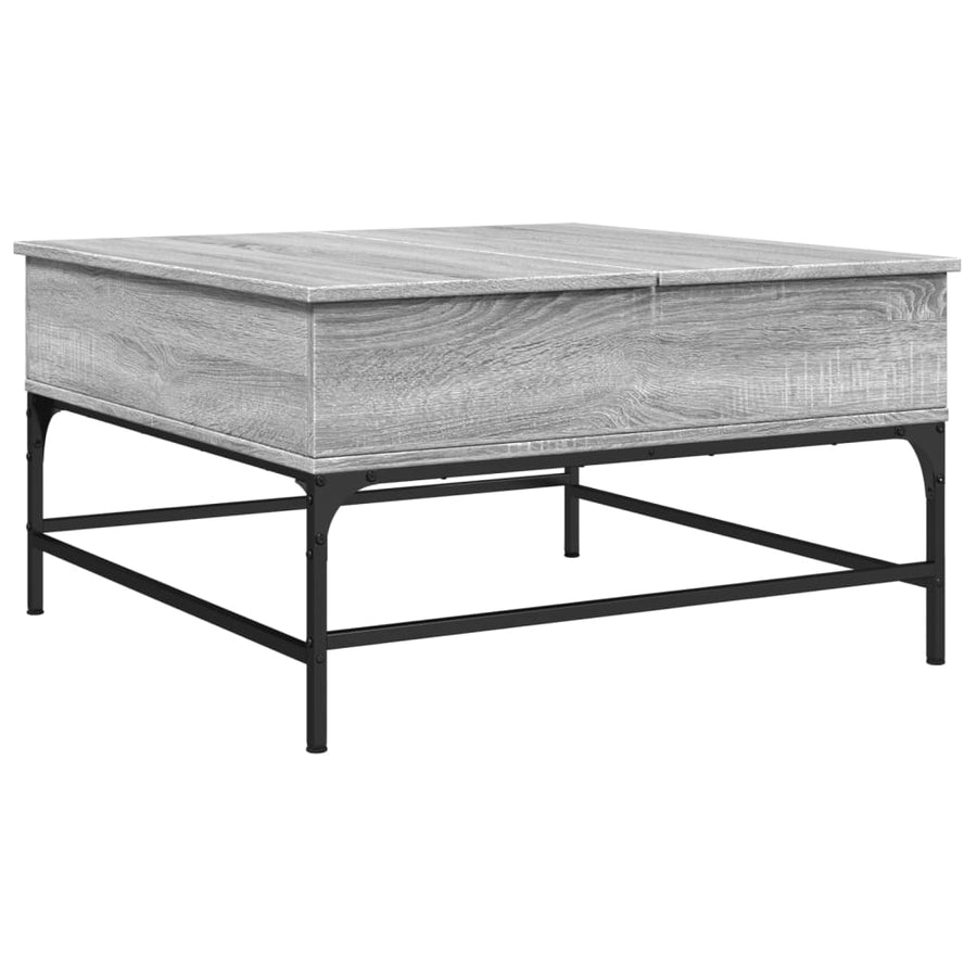 Salontafel 80X80X45 Cm Bewerkt Hout En Metaal Grijs Sonoma