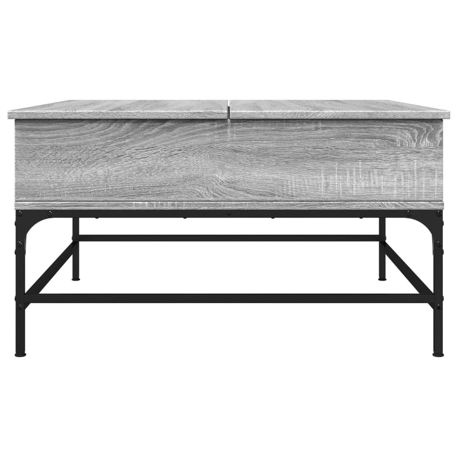 Salontafel 80X80X45 Cm Bewerkt Hout En Metaal Grijs Sonoma