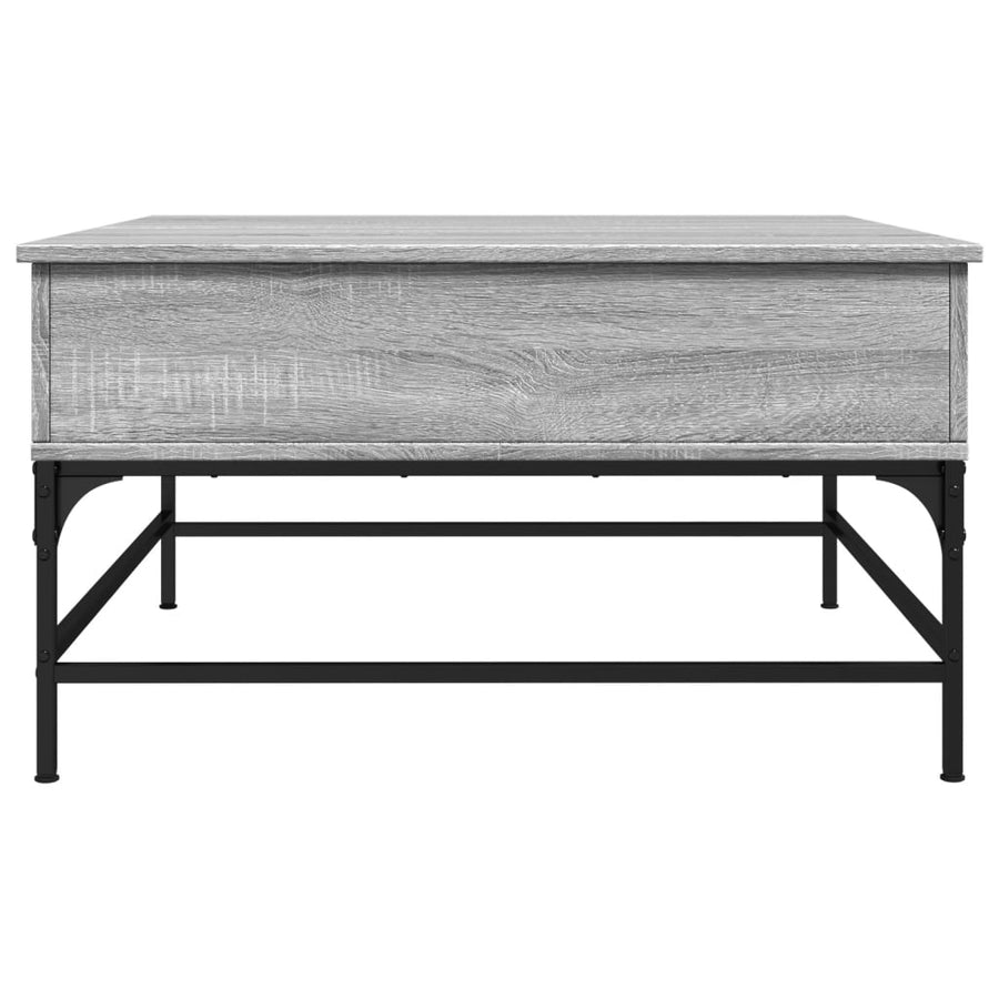 Salontafel 80X80X45 Cm Bewerkt Hout En Metaal Grijs Sonoma