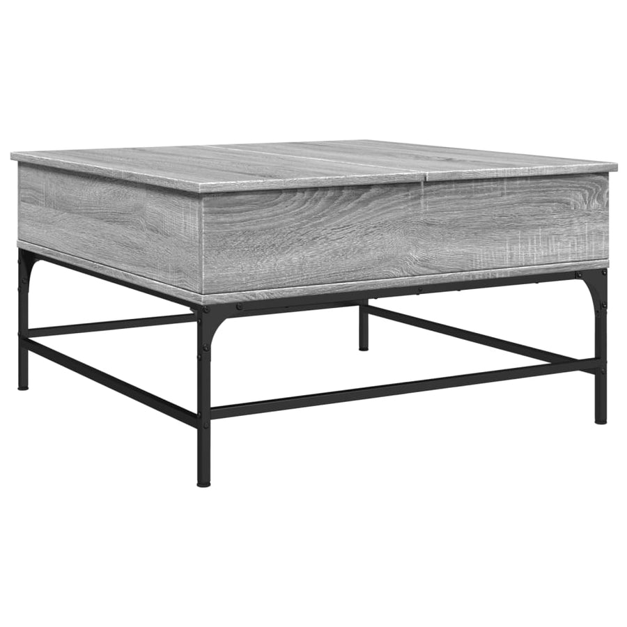 Salontafel 80X80X45 Cm Bewerkt Hout En Metaal Grijs Sonoma