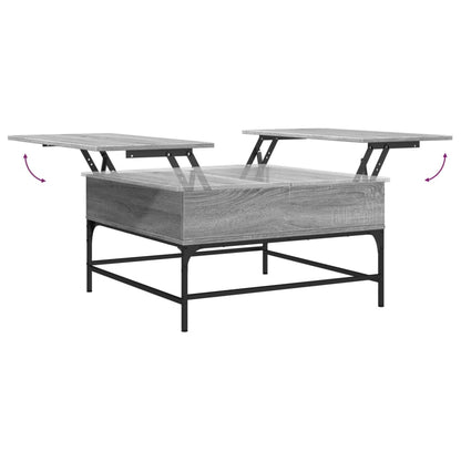 Salontafel 80X80X45 Cm Bewerkt Hout En Metaal Grijs Sonoma