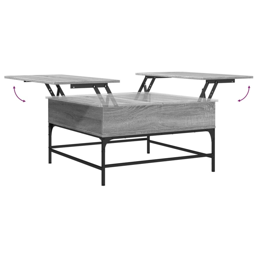 Salontafel 80X80X45 Cm Bewerkt Hout En Metaal Grijs Sonoma