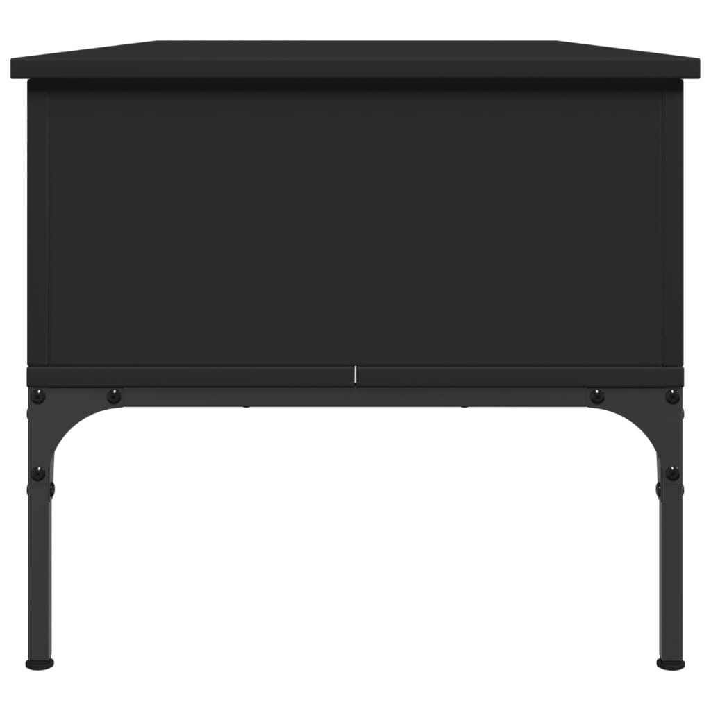 Salontafel 100X50X45 Cm Bewerkt Hout En Metaal Zwart
