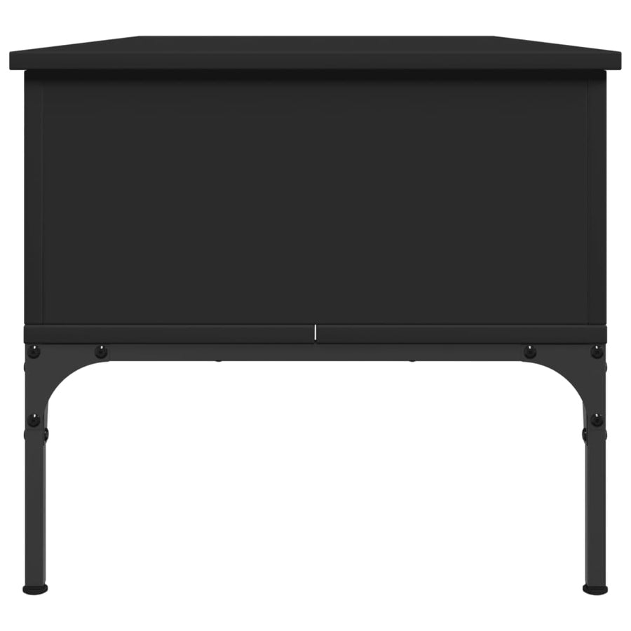 Salontafel 100X50X45 Cm Bewerkt Hout En Metaal Zwart