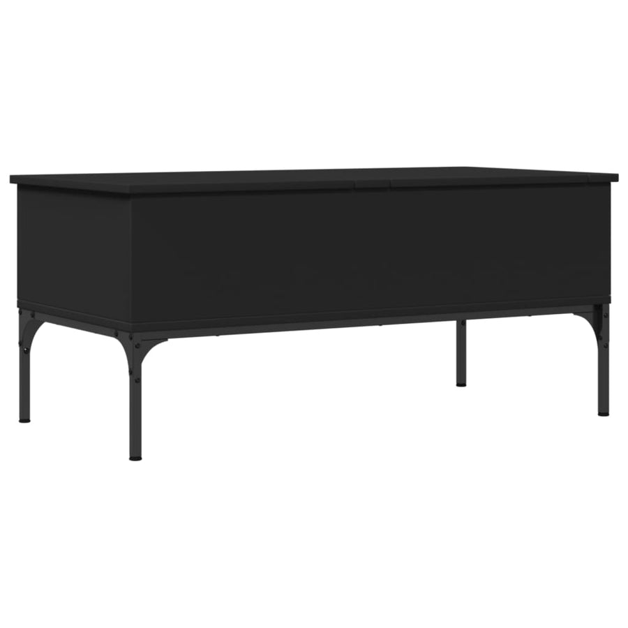 Salontafel 100X50X45 Cm Bewerkt Hout En Metaal Zwart