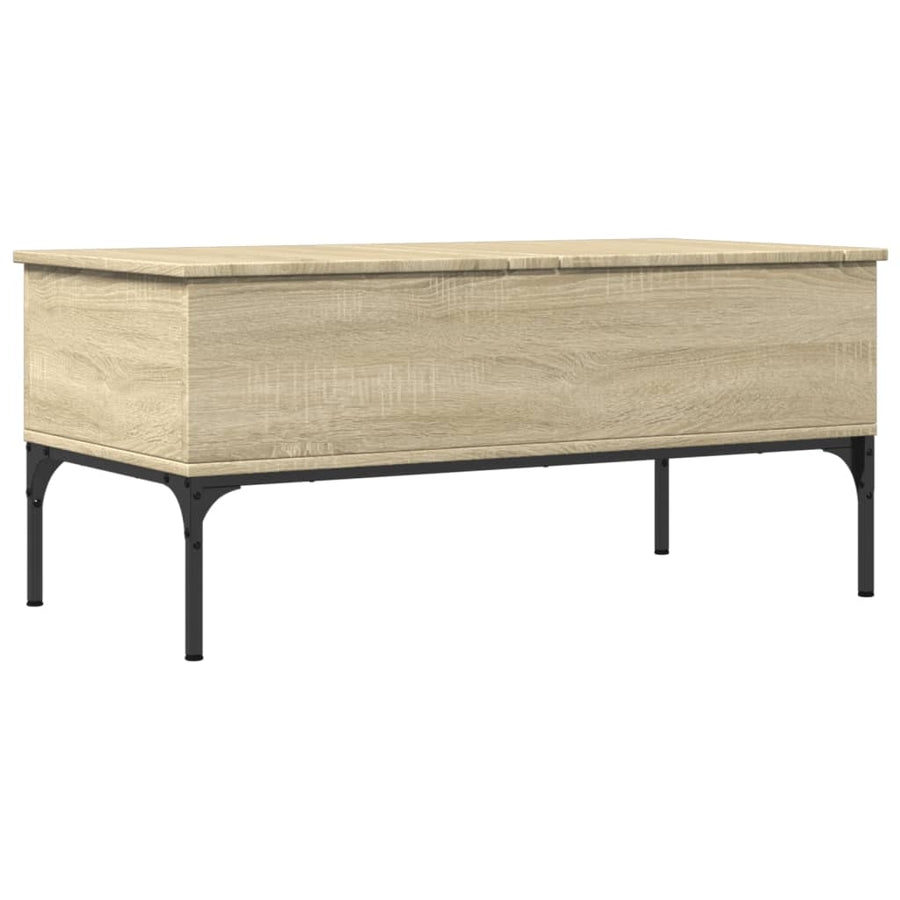 Salontafel 100X50X45 Cm Bewerkt Hout En Metaal Sonoma Eiken