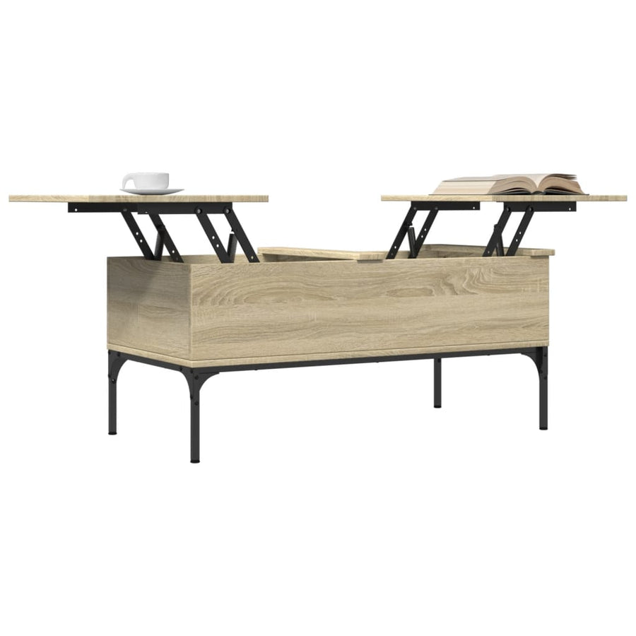 Salontafel 100X50X45 Cm Bewerkt Hout En Metaal Sonoma Eiken