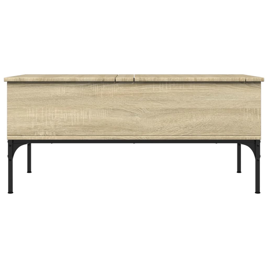 Salontafel 100X50X45 Cm Bewerkt Hout En Metaal Sonoma Eiken