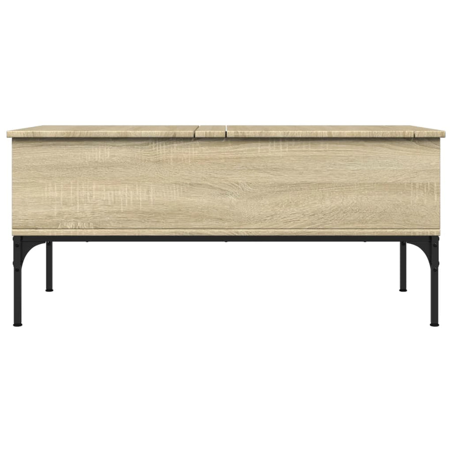 Salontafel 100X50X45 Cm Bewerkt Hout En Metaal Sonoma Eiken