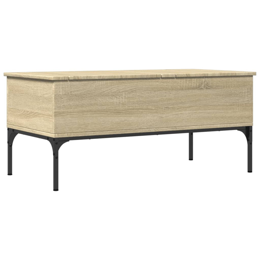 Salontafel 100X50X45 Cm Bewerkt Hout En Metaal Sonoma Eiken