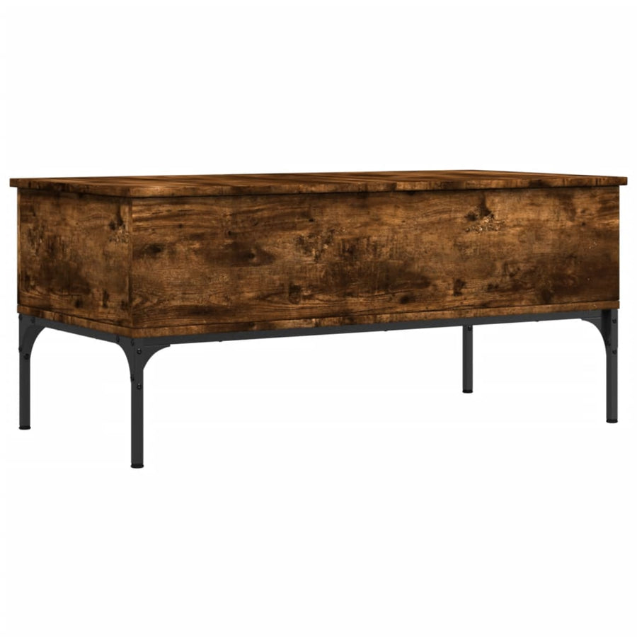 Salontafel 100X50X45 Cm Bewerkt Hout En Metaal Gerookt Eiken
