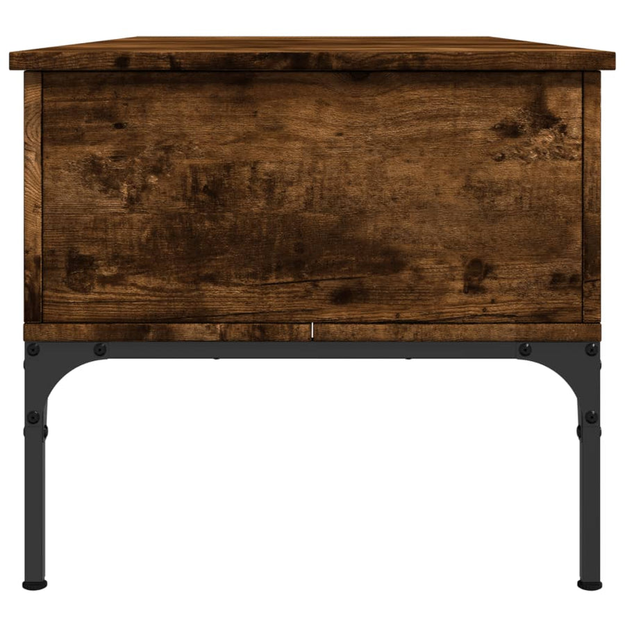 Salontafel 100X50X45 Cm Bewerkt Hout En Metaal Gerookt Eiken