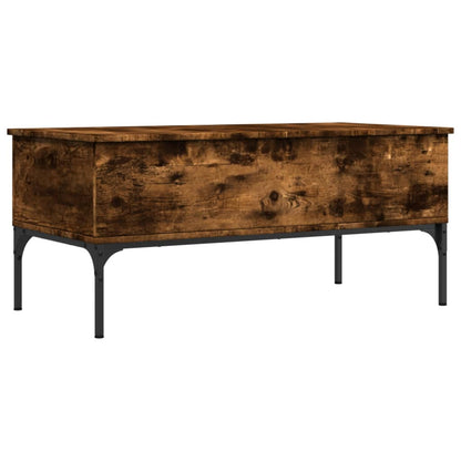 Salontafel 100X50X45 Cm Bewerkt Hout En Metaal Gerookt Eiken