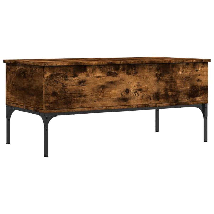 Salontafel 100X50X45 Cm Bewerkt Hout En Metaal Gerookt Eiken