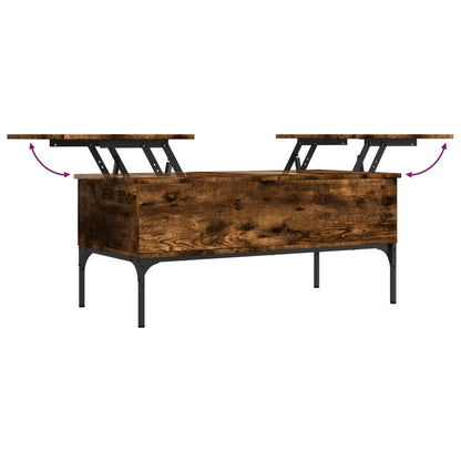 Salontafel 100X50X45 Cm Bewerkt Hout En Metaal Gerookt Eiken
