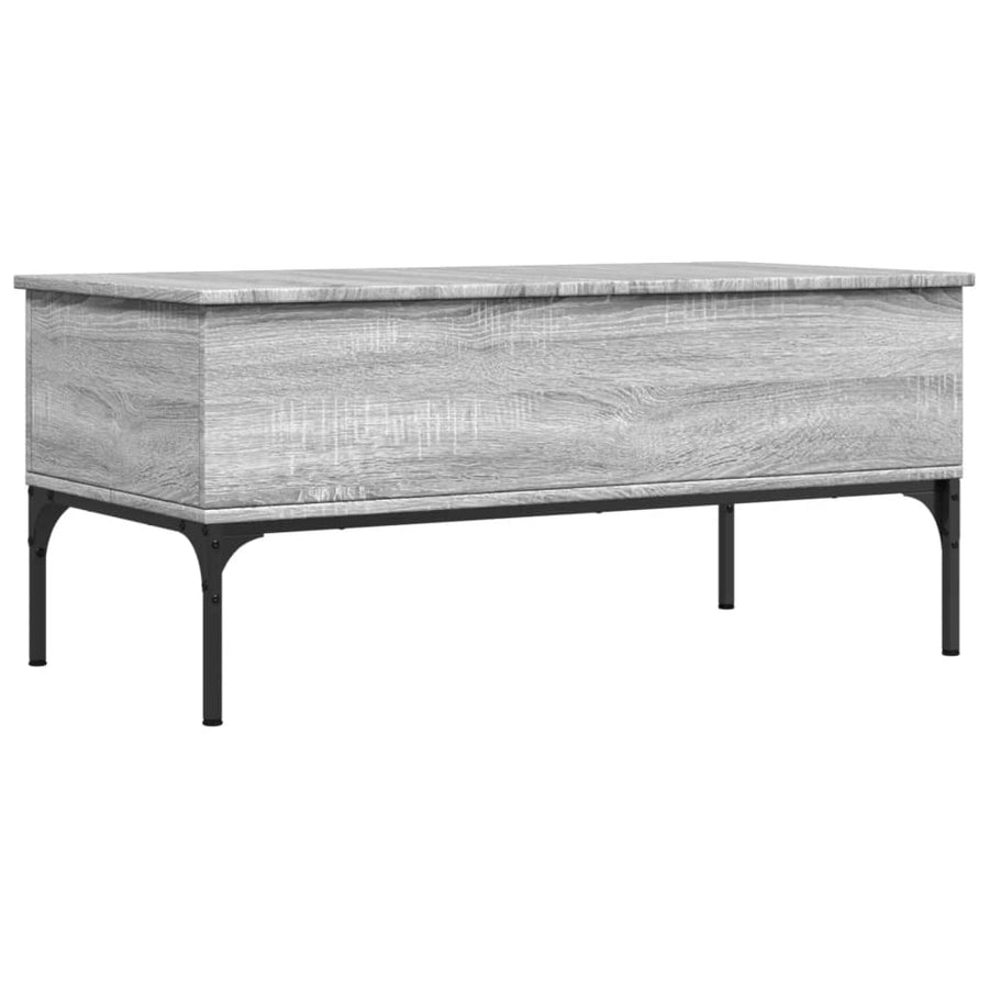 Salontafel 100X50X45 Cm Bewerkt Hout En Metaal Grijs Sonoma