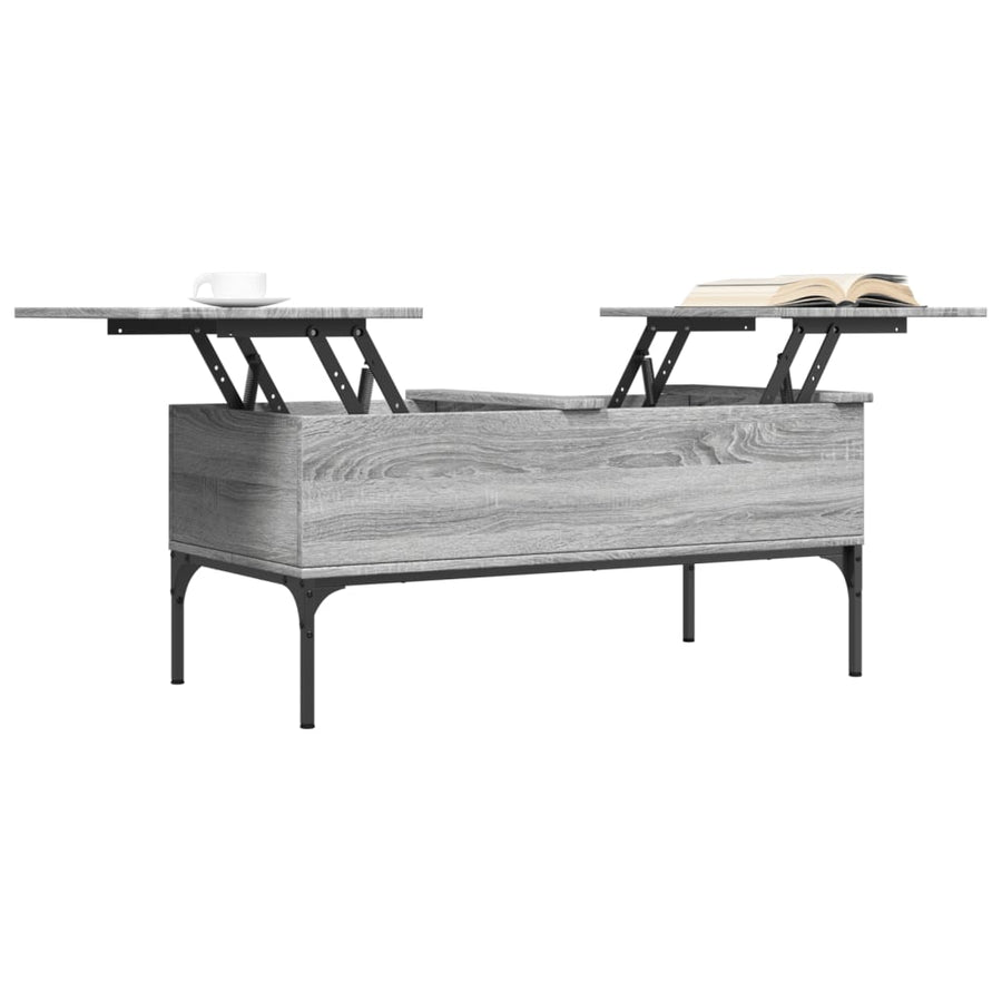 Salontafel 100X50X45 Cm Bewerkt Hout En Metaal Grijs Sonoma