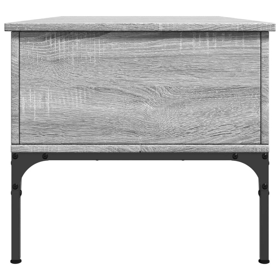 Salontafel 100X50X45 Cm Bewerkt Hout En Metaal Grijs Sonoma