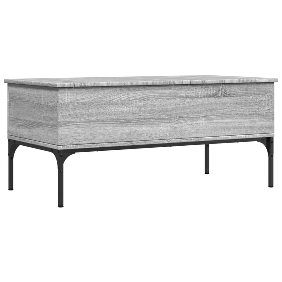 Salontafel 100X50X45 Cm Bewerkt Hout En Metaal Grijs Sonoma