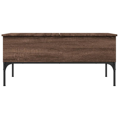 Salontafel 100X50X45 Cm Bewerkt Hout En Metaal Bruin Eikenkleur