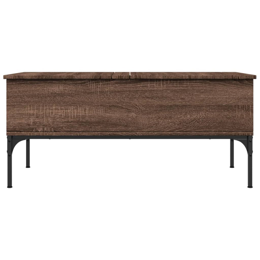 Salontafel 100X50X45 Cm Bewerkt Hout En Metaal Bruin Eikenkleur