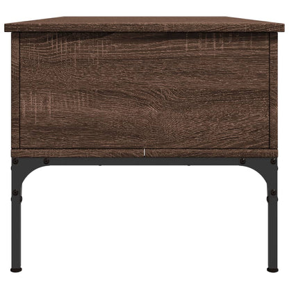 Salontafel 100X50X45 Cm Bewerkt Hout En Metaal Bruin Eikenkleur