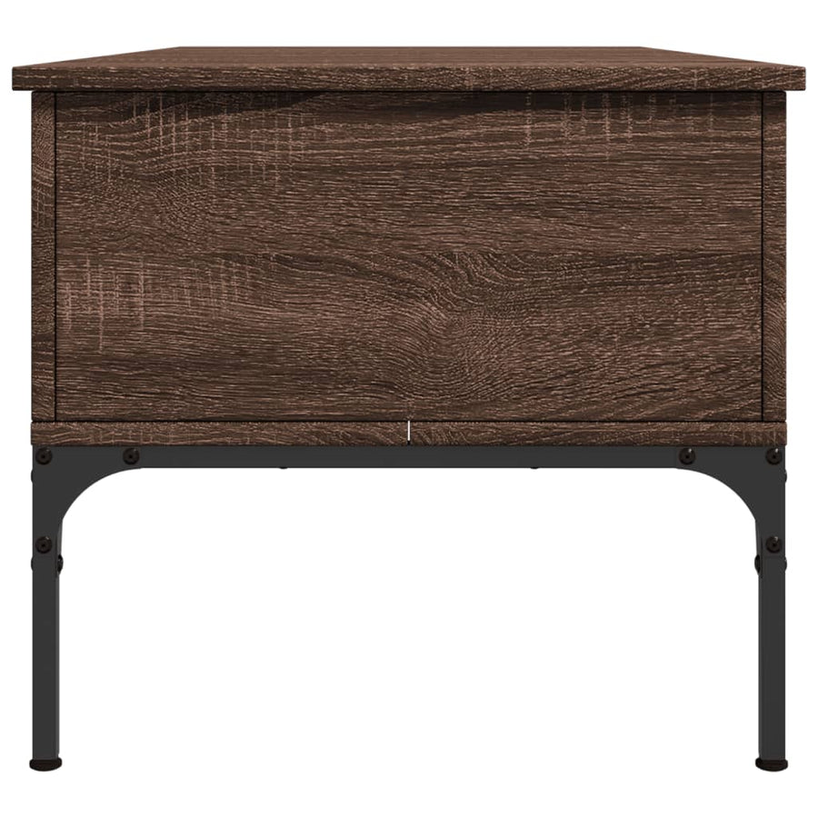 Salontafel 100X50X45 Cm Bewerkt Hout En Metaal Bruin Eikenkleur