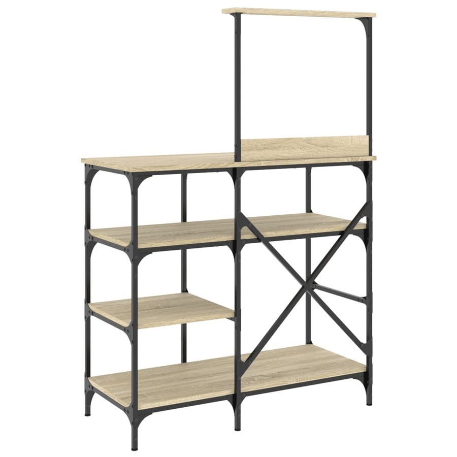 Bakkersrek 90X40X132 Cm Bewerkt Hout En Metaal Sonoma Eiken