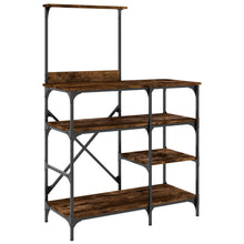 Bakkersrek 90X40X132 Cm Bewerkt Hout En Metaal Gerookt Eiken