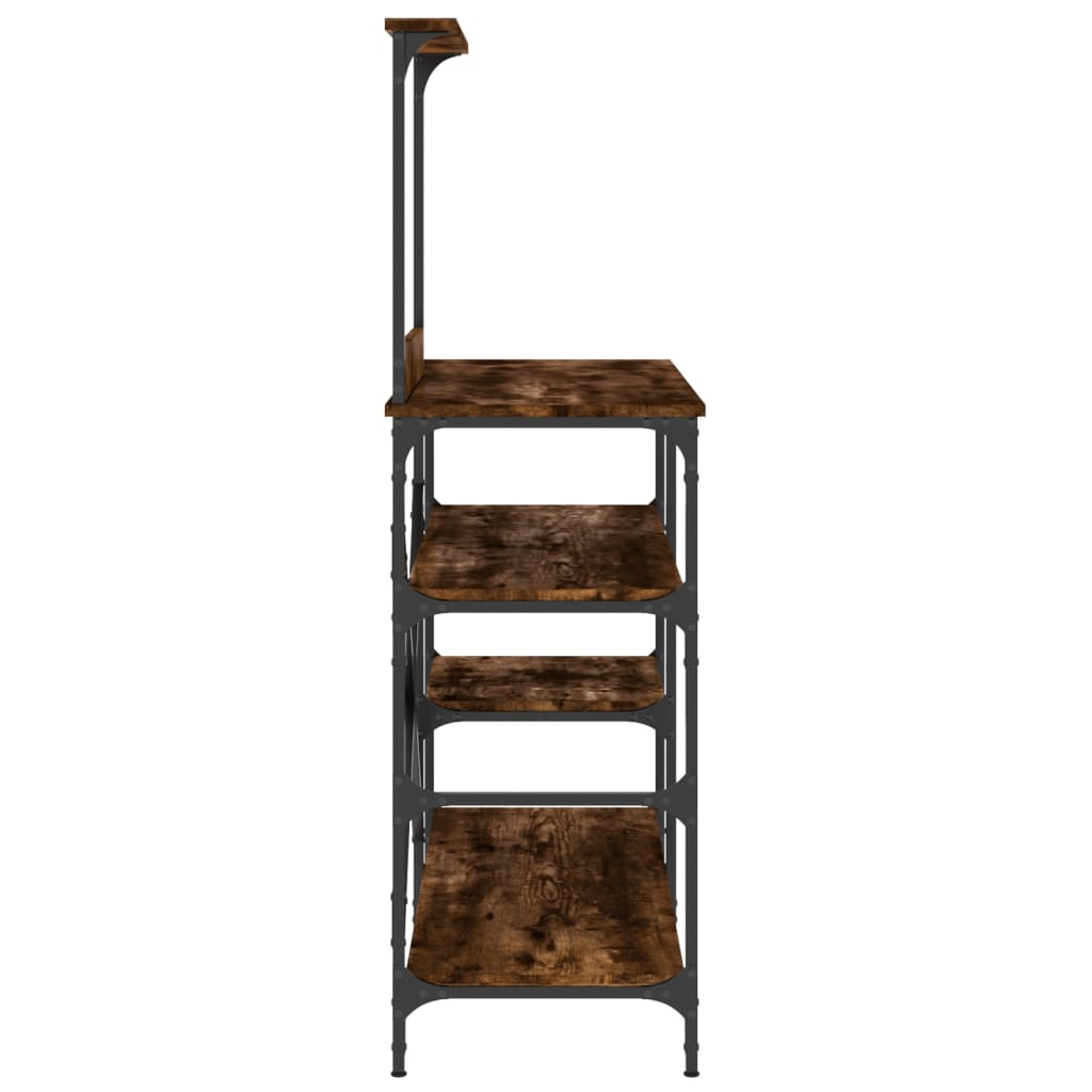 Bakkersrek 90X40X132 Cm Bewerkt Hout En Metaal Gerookt Eiken