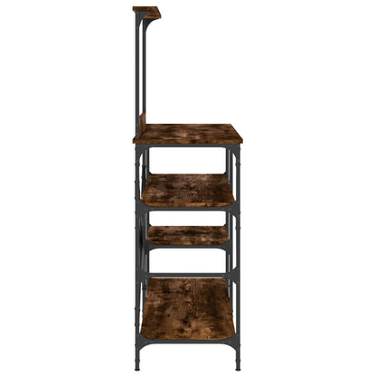 Bakkersrek 90X40X132 Cm Bewerkt Hout En Metaal Gerookt Eiken