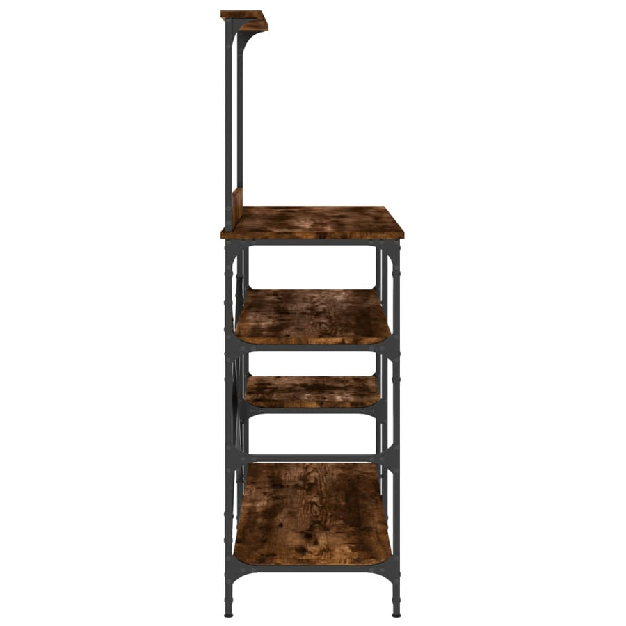 Bakkersrek 90X40X132 Cm Bewerkt Hout En Metaal Gerookt Eiken