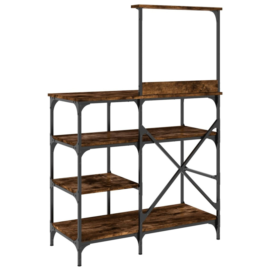 Bakkersrek 90X40X132 Cm Bewerkt Hout En Metaal Gerookt Eiken