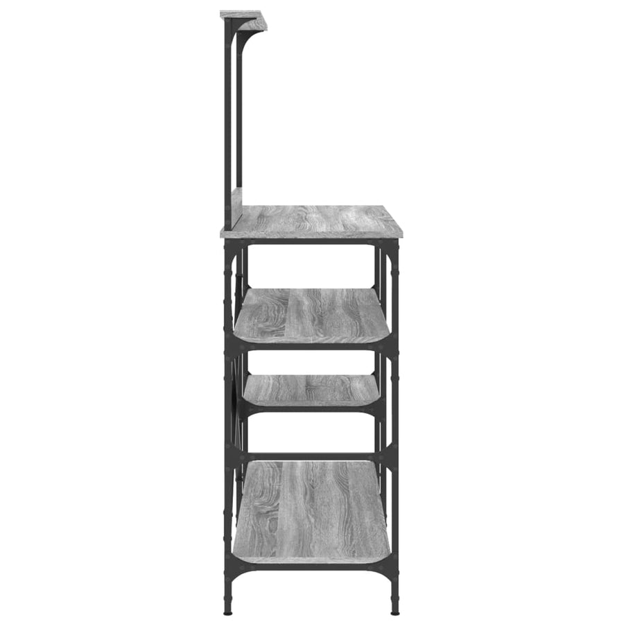 Bakkersrek 90X40X132 Cm Bewerkt Hout En Metaal Grijs Sonoma