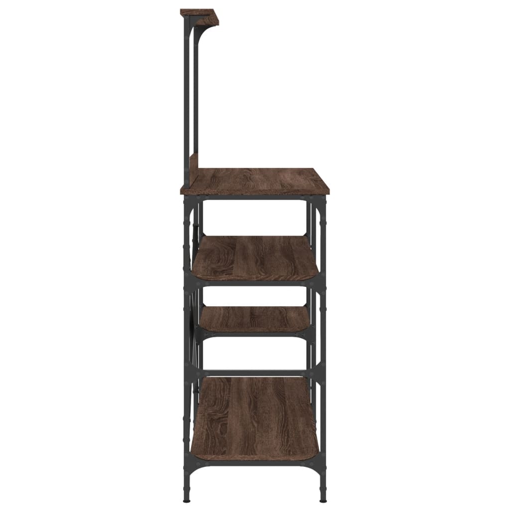 Bakkersrek 90X40X132 Cm Bewerkt Hout En Metaal Bruin Eikenkleur