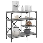 Baker's Rack 90x40x84 cm treated wood and metal grey sonoma