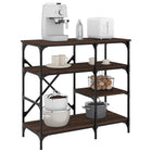 Baker's Rack 90x40x84 cm treated wood and metal brown oak color