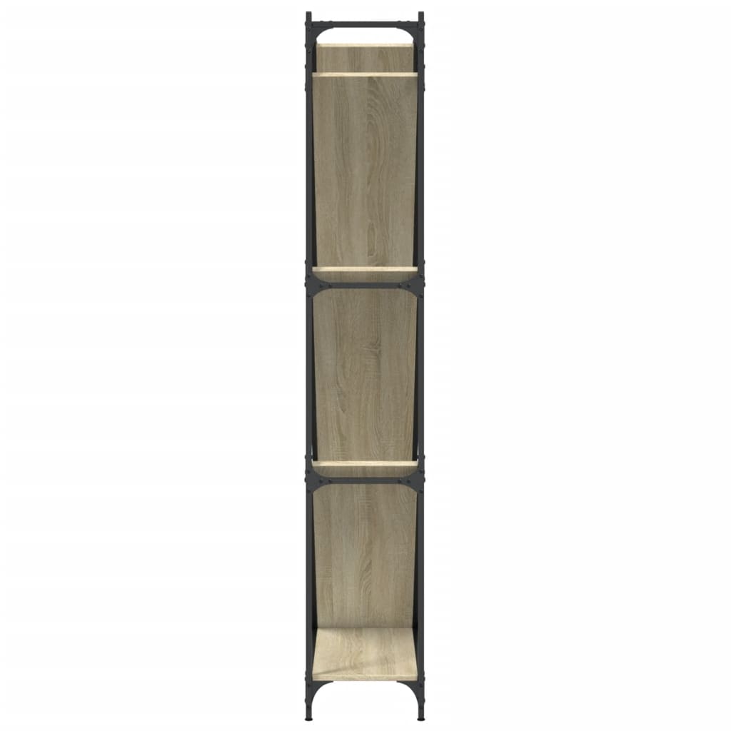 Boekenkast 79X30X180 Cm Bewerkt Hout En Metaal Sonoma Eiken