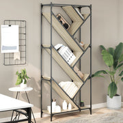 Boekenkast 79x30x180 cm bewerkt hout metaal sonoma eiken
