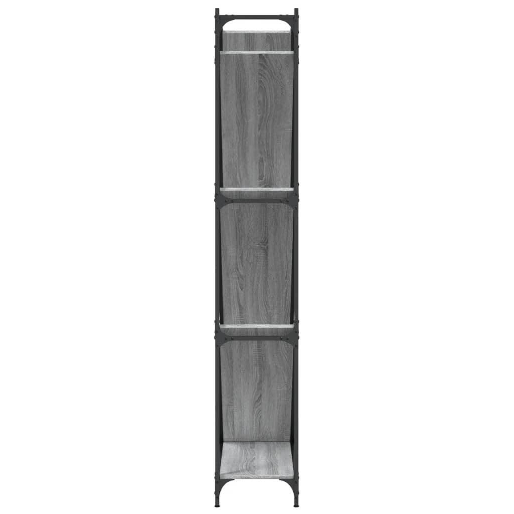 Boekenkast 79X30X180 Cm Bewerkt Hout En Metaal Grijs Sonoma