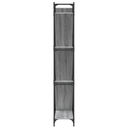 Boekenkast 79X30X180 Cm Bewerkt Hout En Metaal Grijs Sonoma