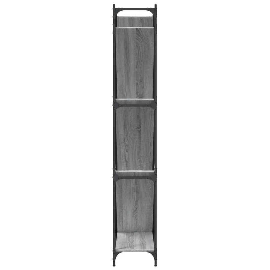 Boekenkast 79X30X180 Cm Bewerkt Hout En Metaal Grijs Sonoma