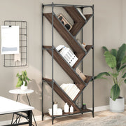 Boekenkast 79x30x180 cm bewerkt hout metaal