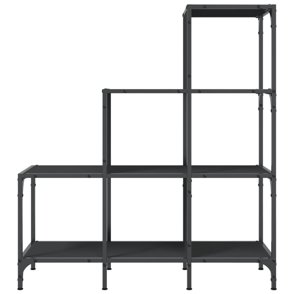 Boekenkast 92X30X102 Cm Bewerkt Hout En Metaal Zwart