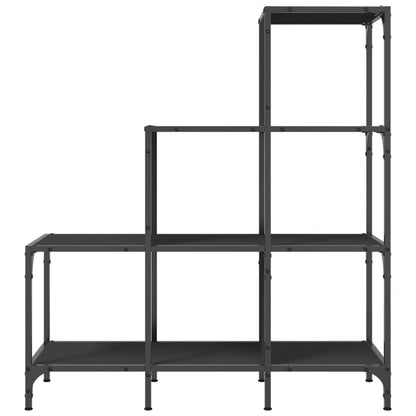 Boekenkast 92X30X102 Cm Bewerkt Hout En Metaal Zwart