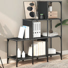 Boekenkast 92x30x102 cm bewerkt hout metaal zwart