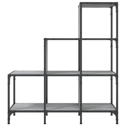 Boekenkast 92X30X102 Cm Bewerkt Hout En Metaal Grijs Sonoma