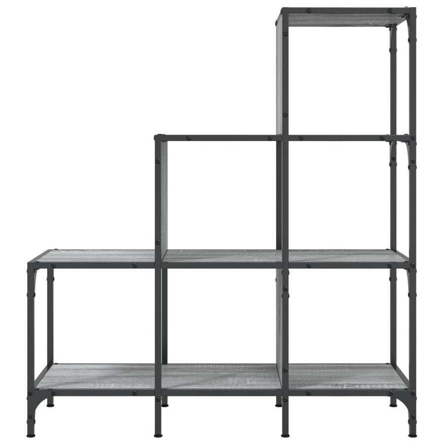 Boekenkast 92X30X102 Cm Bewerkt Hout En Metaal Grijs Sonoma