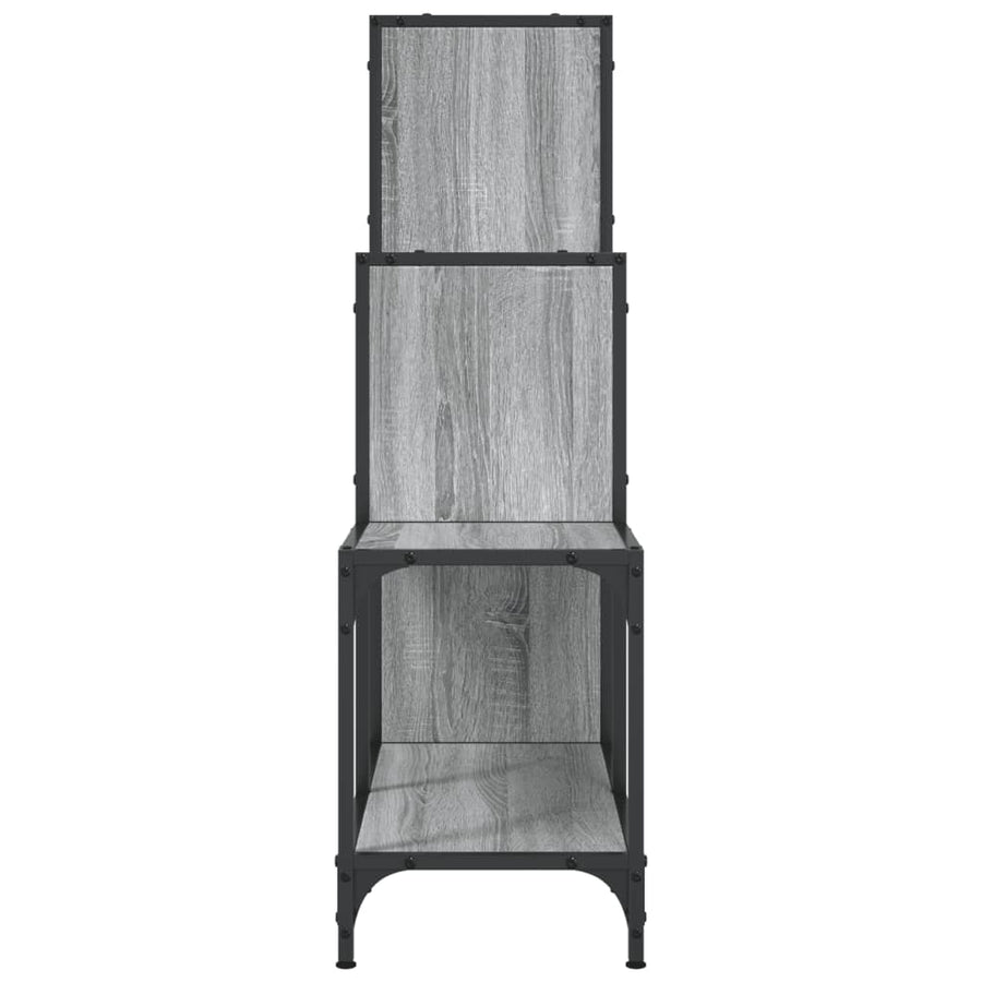 Boekenkast 92X30X102 Cm Bewerkt Hout En Metaal Grijs Sonoma