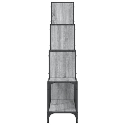 Boekenkast 122X30X132 Cm Bewerkt Hout En Metaal Grijs Sonoma